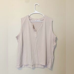 Casual Beige Sleeveless Top